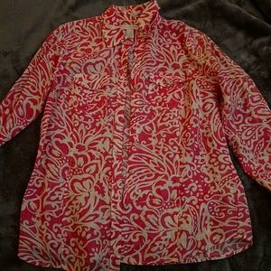 Charter Club Pink and White Button Up